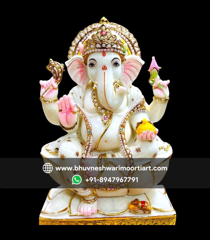 Sitting Ganesha Marble Idol